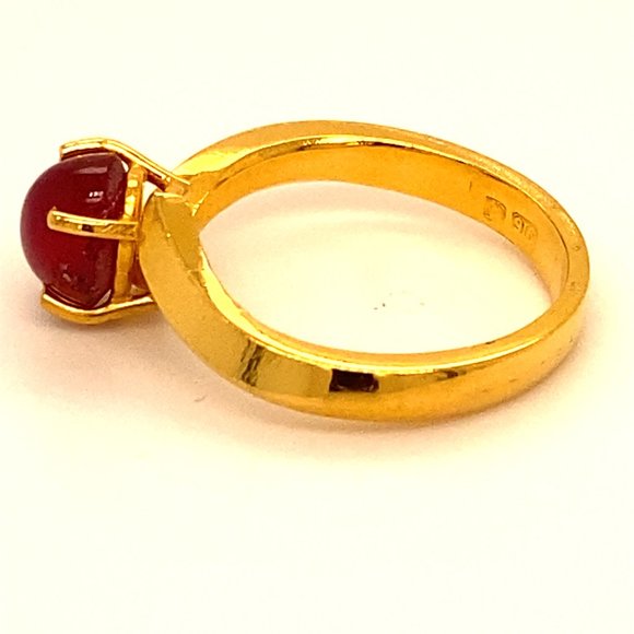 Certified Cats Eye Ruby 2.28ct Solid 22K Gold Ring - Picture 7 of 10